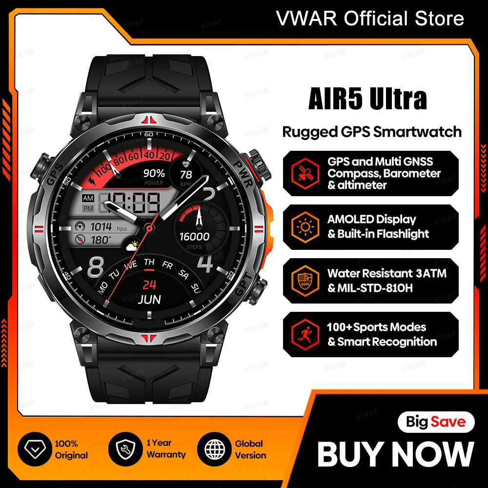 Watch Vs Smartwatch - 2025 New VWAR GPS Smartwatch 1.56