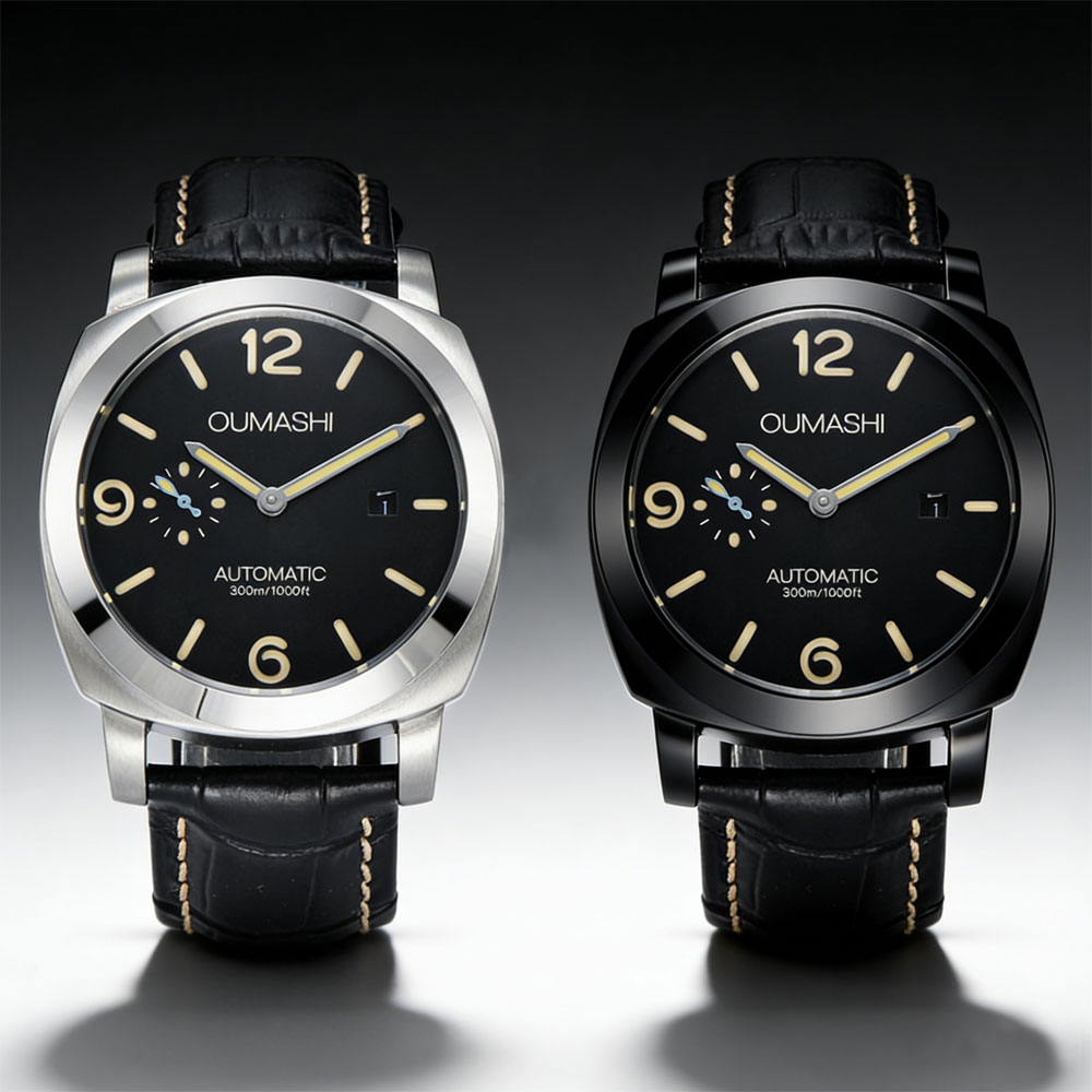 Leather Watch Strap - 44mm Men's Watch Seagull ST2555 Movement