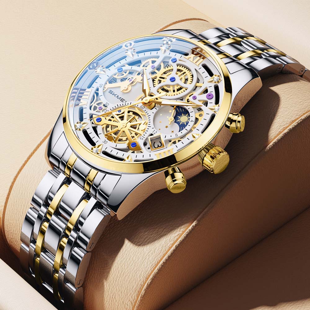 Skeleton Mechanical Watch - SKMEI Men's Quartz Watch Non-Mechanical Skeleton
