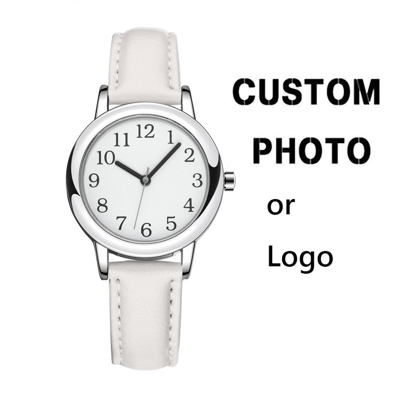 Leather Watch Strap - White Strap Slim Custom Women Watch