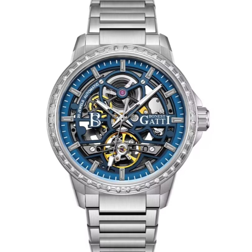 Skeleton Mechanical Watch - BONEST GATTI Men Automatic Watch 42mm