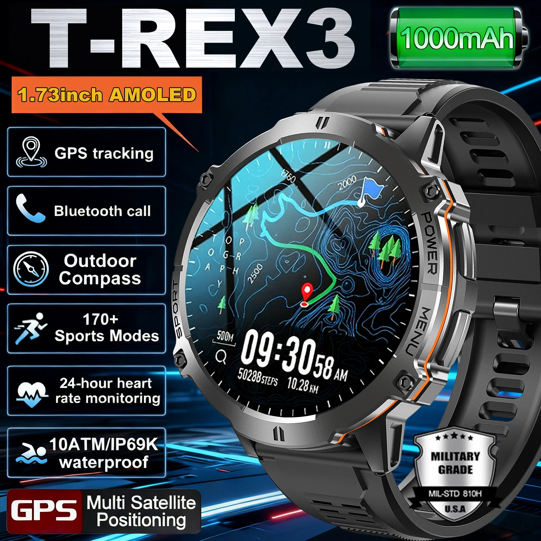 Smartwatch New Watches 2025 - New TANK X3 Military Smart Watch