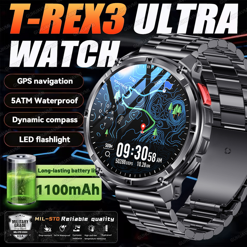 Chronograph Sport Watch - 2026 New T-Rex3 Ultra 1100Mah Military