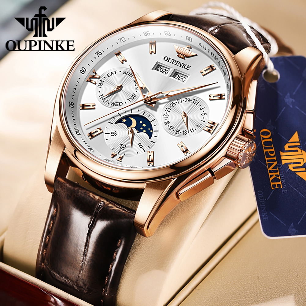 Leather Watch Strap - OUPINKE Men's Watches Casual Trend Leather