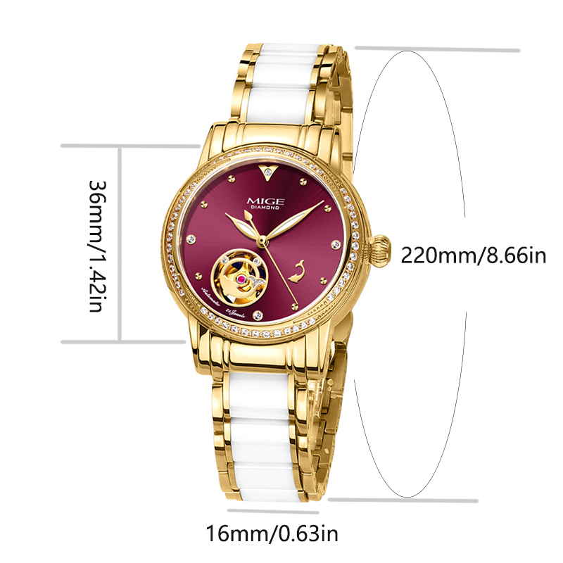 MIGE Ladies Skeleton Auto Watc - đánh giá và giá Skeleton Mechanical Watch