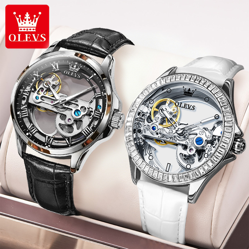 OLEVS Couple Watches Original  - đánh giá và giá Skeleton Mechanical Watch