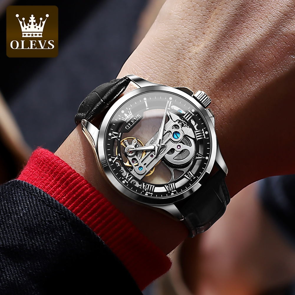 OLEVS Couple Watches Original  - đánh giá và giá Skeleton Mechanical Watch