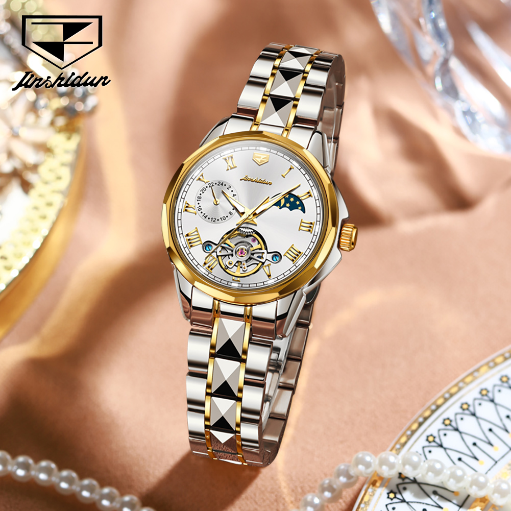 JSDUN 8937 Ladies Watches Auto - đánh giá và giá Skeleton Mechanical Watch