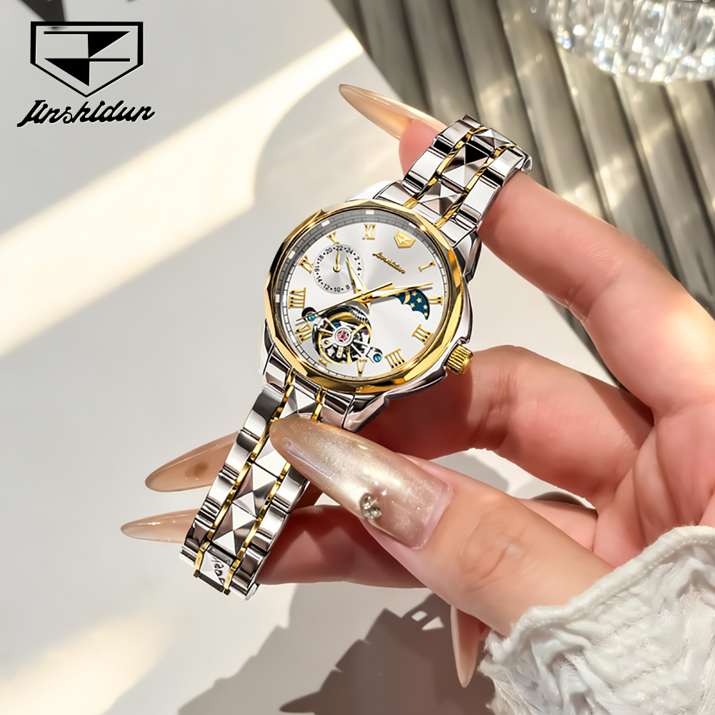 JSDUN 8937 Ladies Watches Auto - đánh giá và giá Skeleton Mechanical Watch