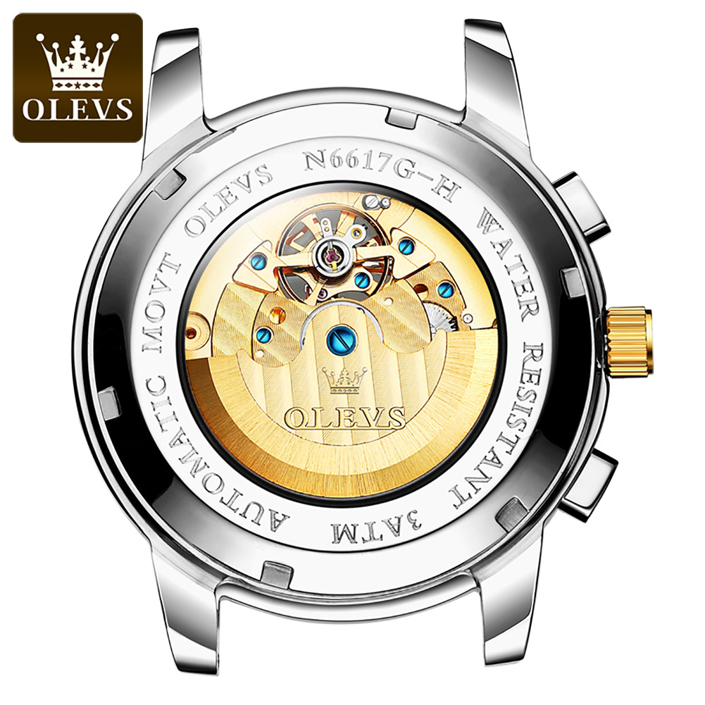 OLEVS 6617 Men's Classic Mecha - đánh giá và giá Leather Watch Strap