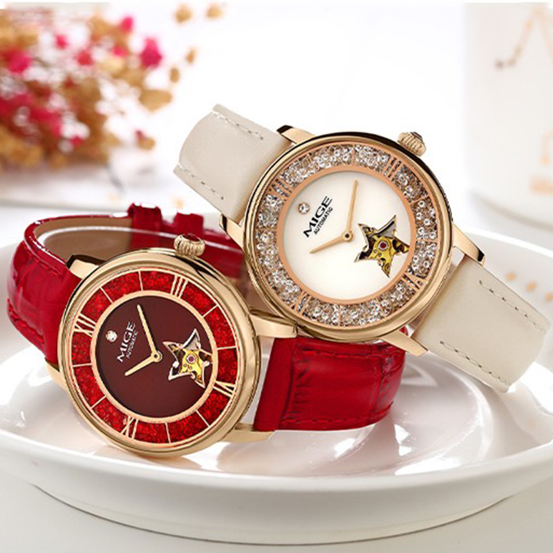 MIGE Ladies Star Skeleton Auto - đánh giá và giá Skeleton Mechanical Watch