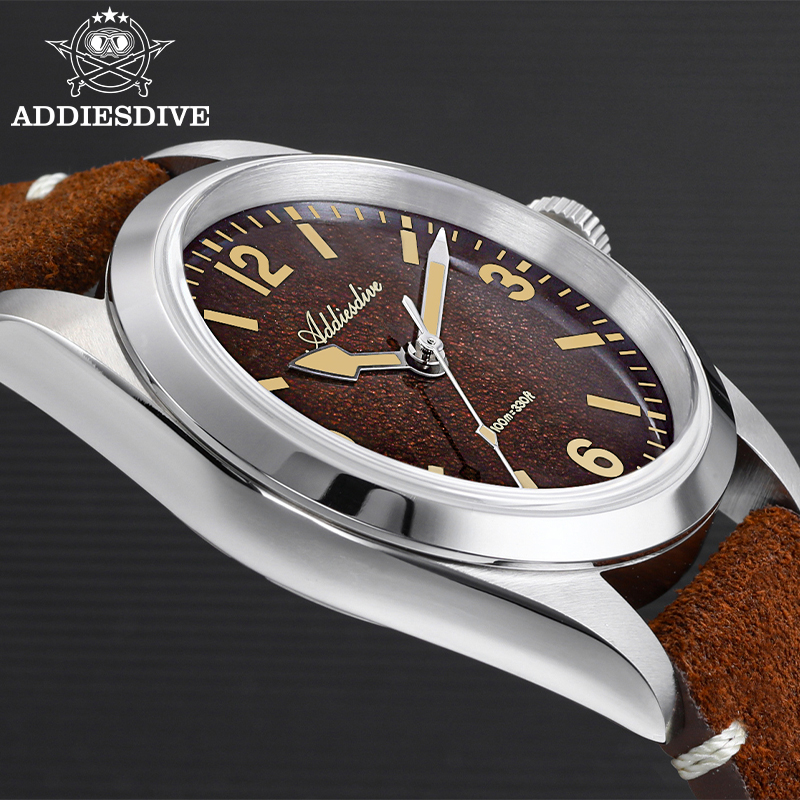 ADDIESDIVE 36MM 200M Waterproo - đánh giá và giá Leather Watch Strap