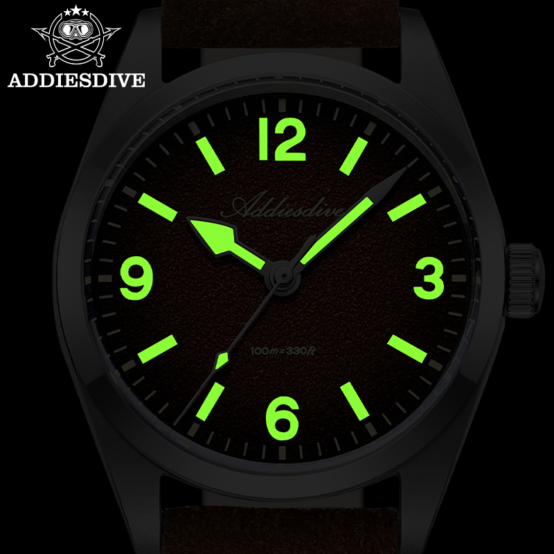 ADDIESDIVE 36MM 200M Waterproo - đánh giá và giá Leather Watch Strap