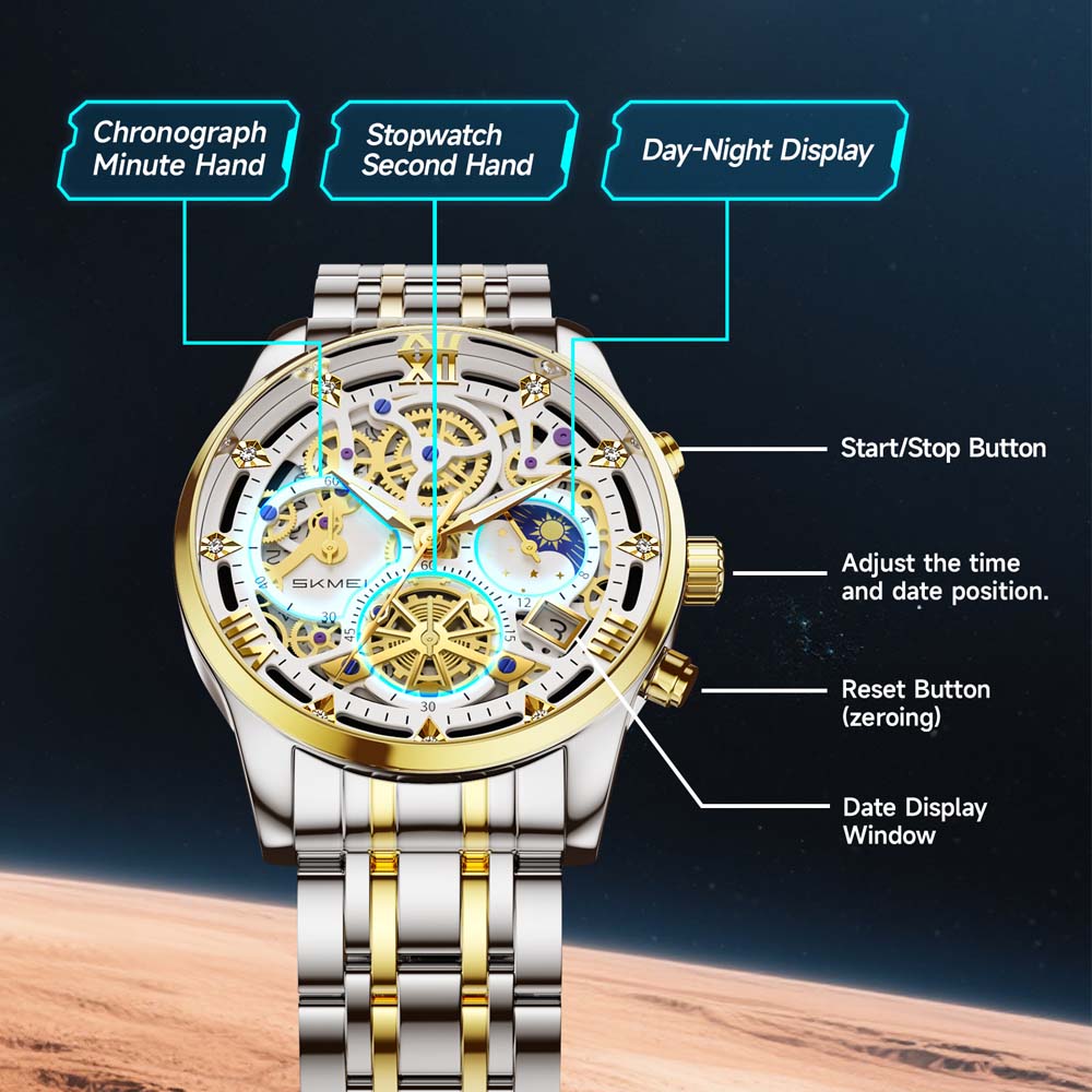 SKMEI Men's Quartz Watch Non-M - đánh giá và giá Skeleton Mechanical Watch