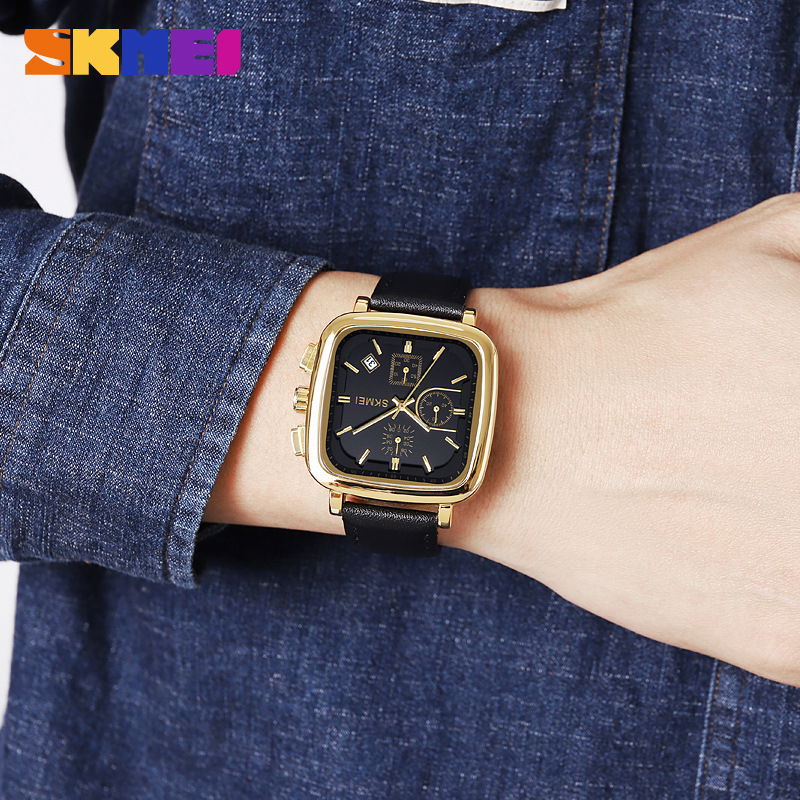 Square Men's Watch Quartz Wate - đánh giá và giá Leather Watch Strap