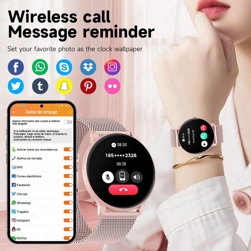 LIGE Women's SmartWatch Blood  - đánh giá và giá Smartwatch Angelo Watches