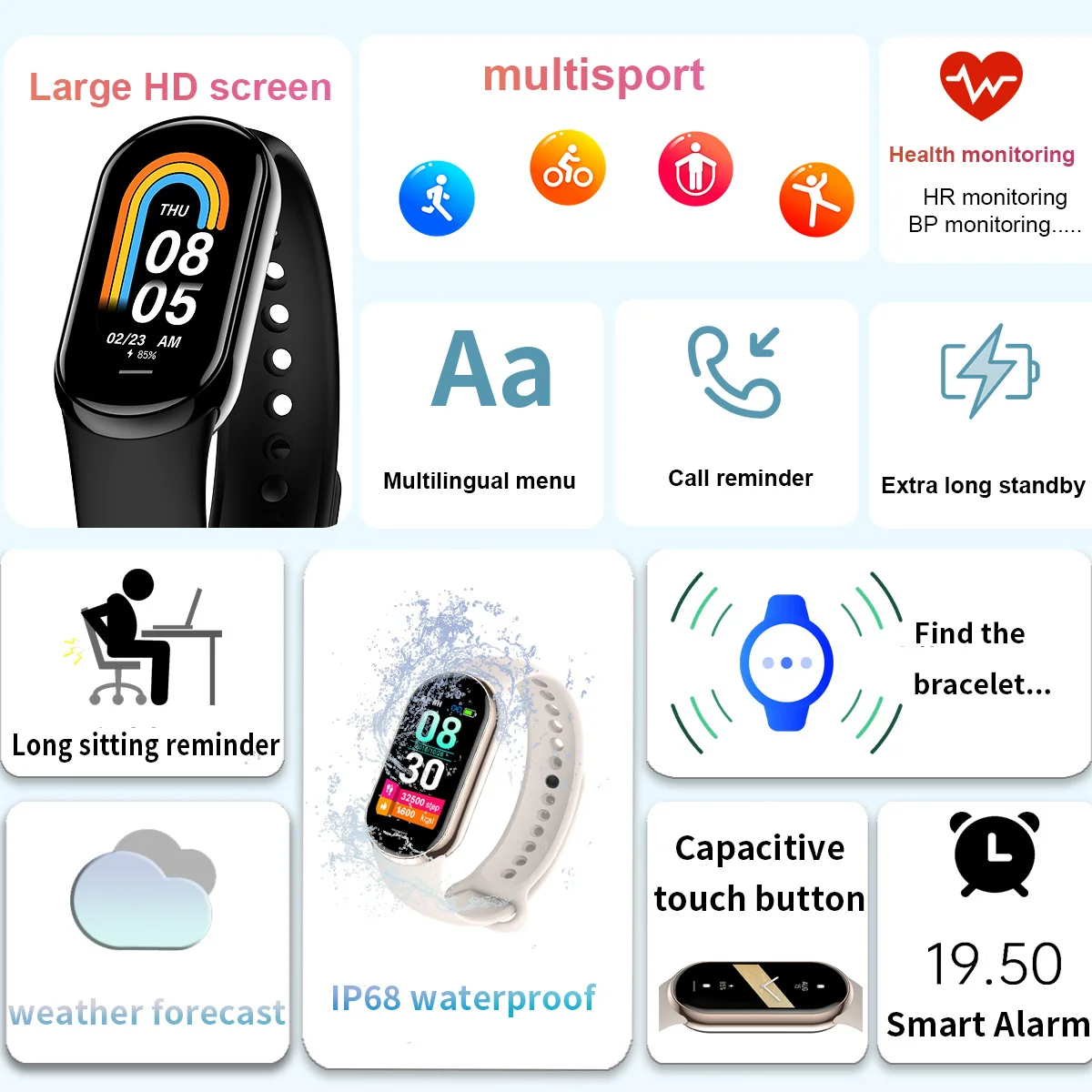New Original Small M8 Band Sma - đánh giá và giá Smartwatch Sports Watches For Women