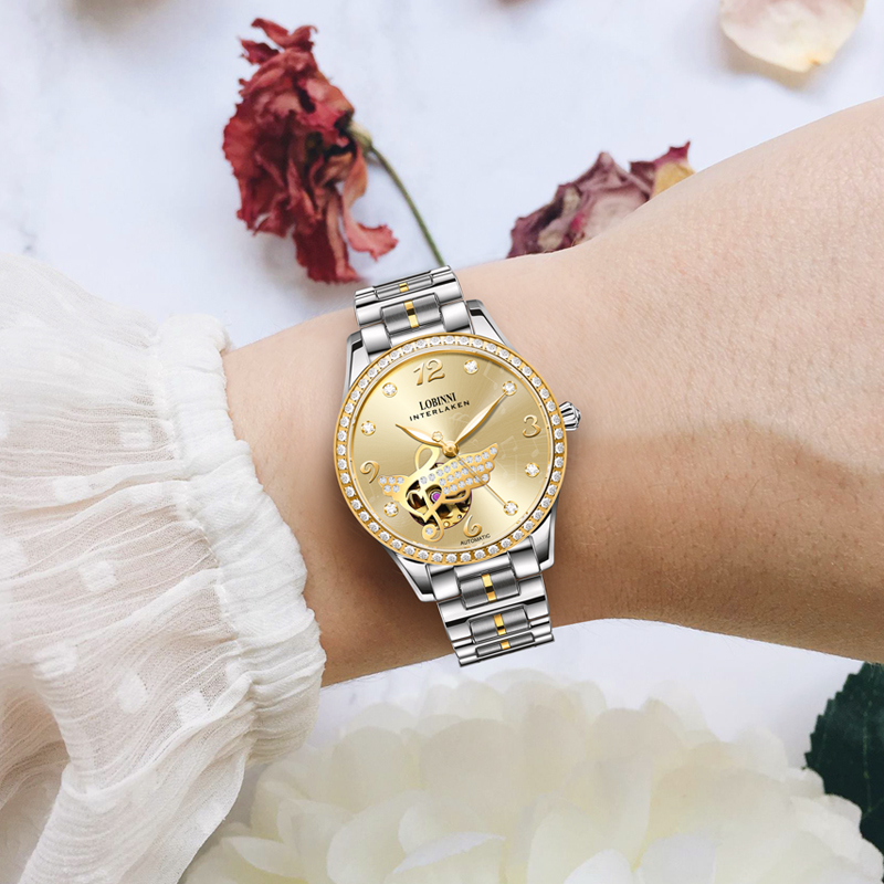 LOBINNI Women Automatic Watch  - đánh giá và giá Skeleton Mechanical Watch