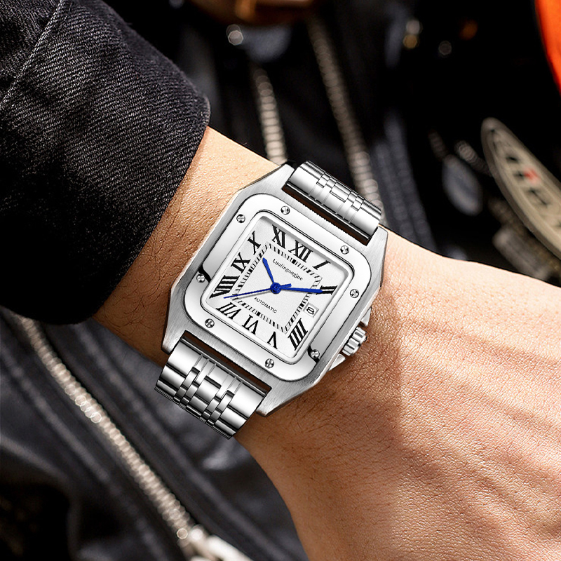 High-End Luxury Square Automat - đánh giá và giá Skeleton Mechanical Watch