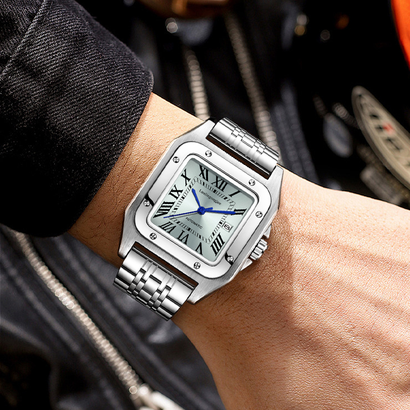 High-End Luxury Square Automat - đánh giá và giá Skeleton Mechanical Watch