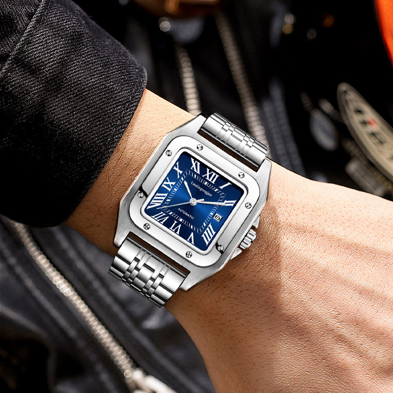 High-End Luxury Square Automat - đánh giá và giá Skeleton Mechanical Watch