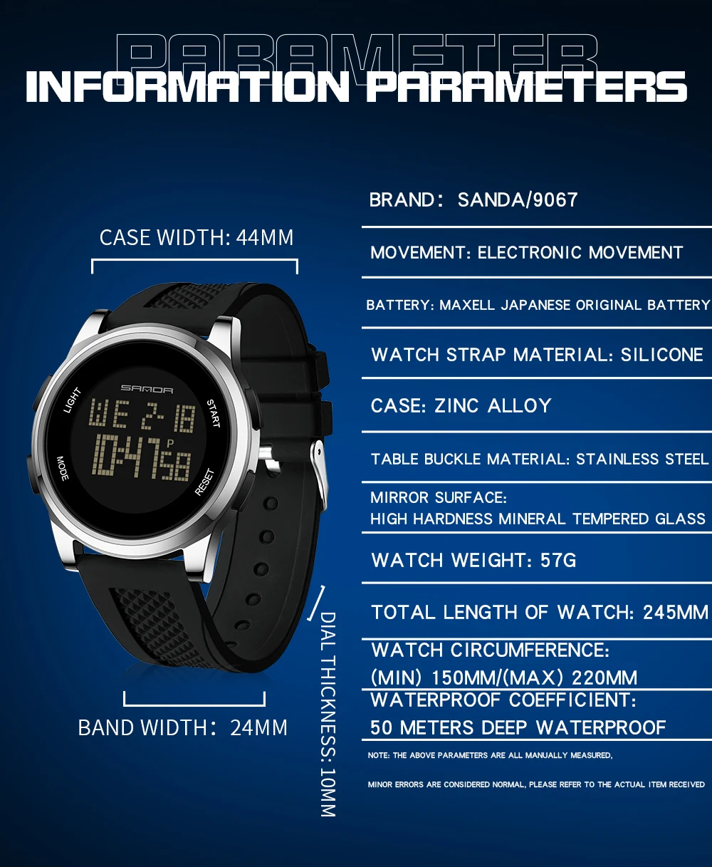 SANDA 9067 Digital Watch Men M - đánh giá và giá Smartwatch Army Watches For Men